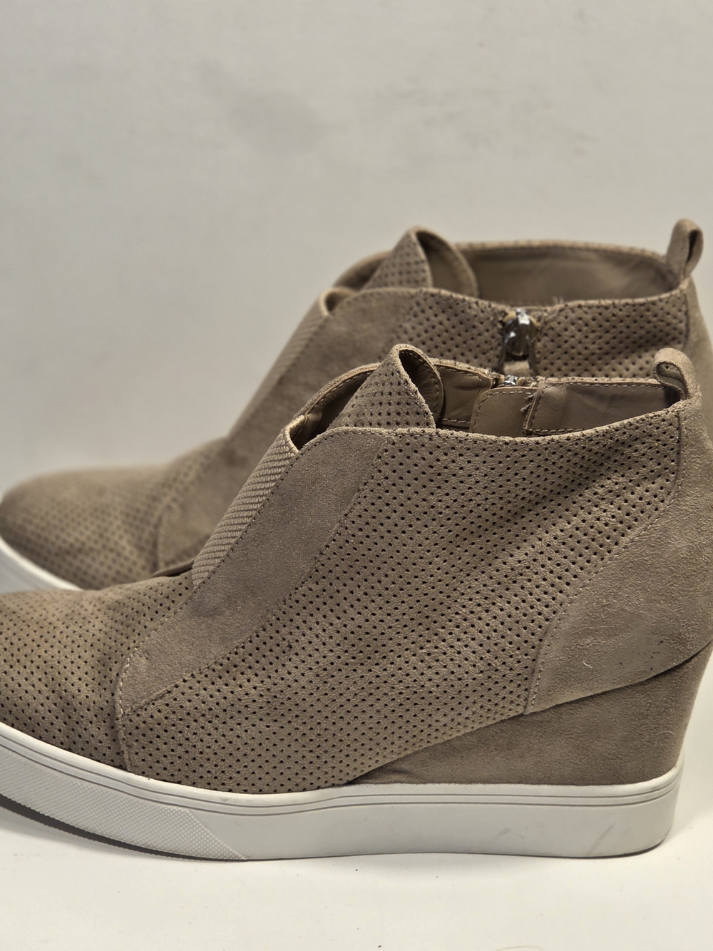 MIA Taupe Slip-On High-Top Perforated Sneakers - Picture 5 of 9